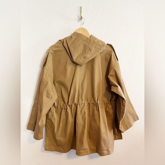 Maje Gangzyum Hooded trench Windbreaker barn chore Jacket Preppy. 2/L or XL - Picture 5 of 16